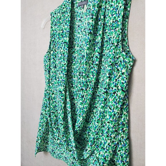 Vince Camuto Multicolor Ditsy Cross Front Sleeveless Blouse Size Small - Picture 3 of 5